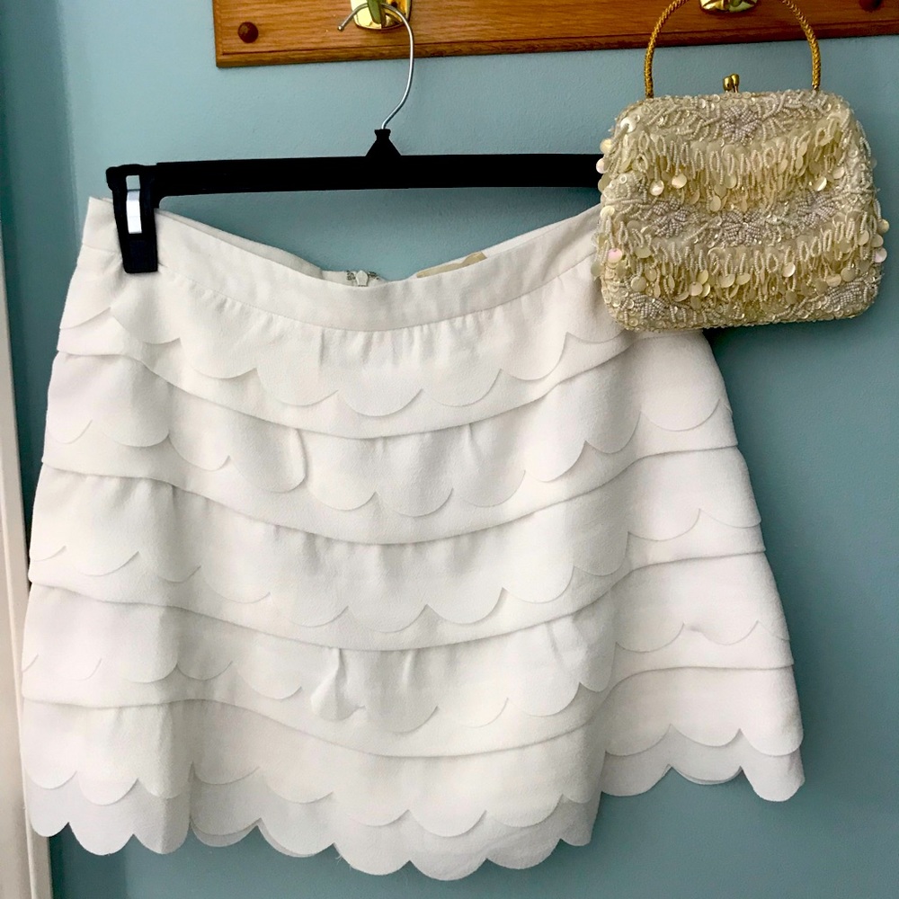 White scalloped skirt